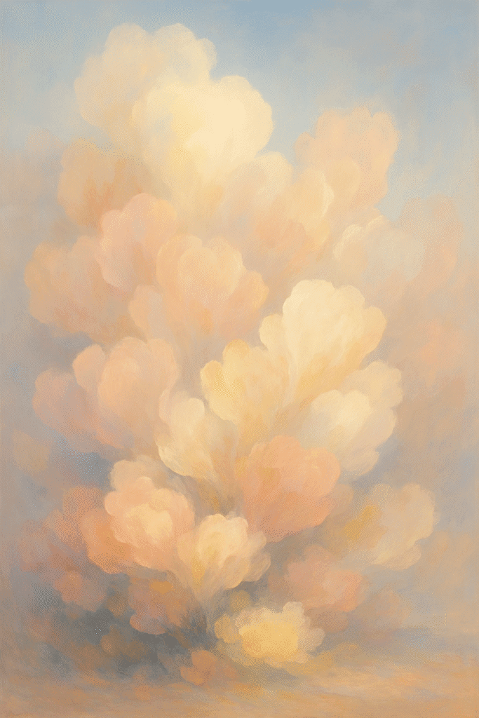 A pastel artwork featuring soft colors blending into light, creating an ethereal and emotional atmosphere