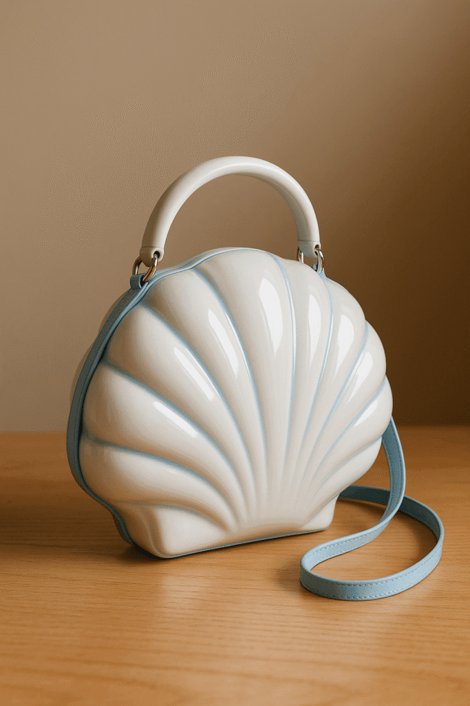 glazed shell handbag